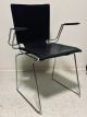 ICF Pelle Contemporary Chairs (Black/Chrome)